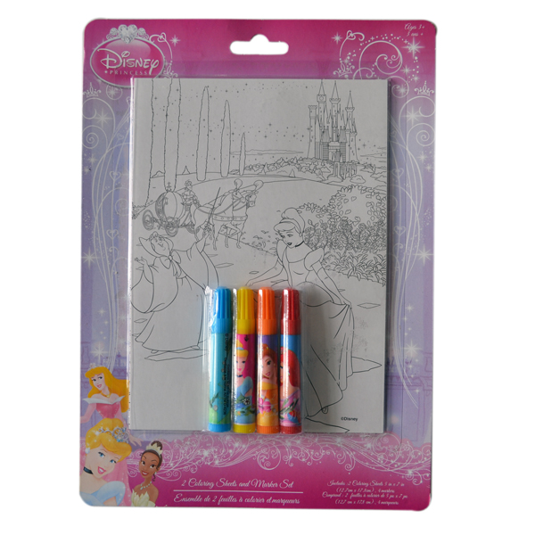 -2 Coloring Sheets and Marker Set -Crayon & marker-Ningbo Li Chuang CO.,LTD